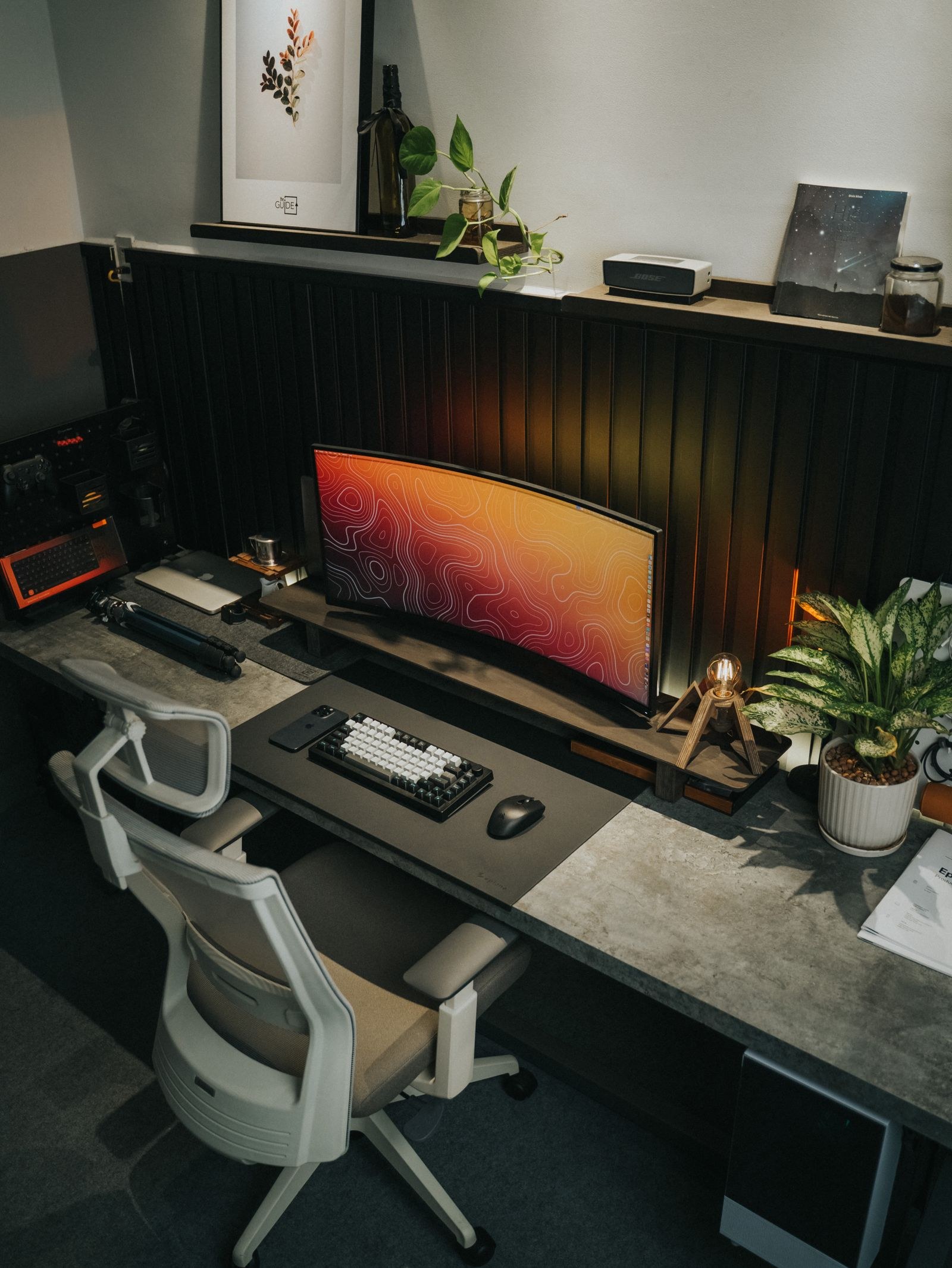 Creator workspace with phone and camera setup