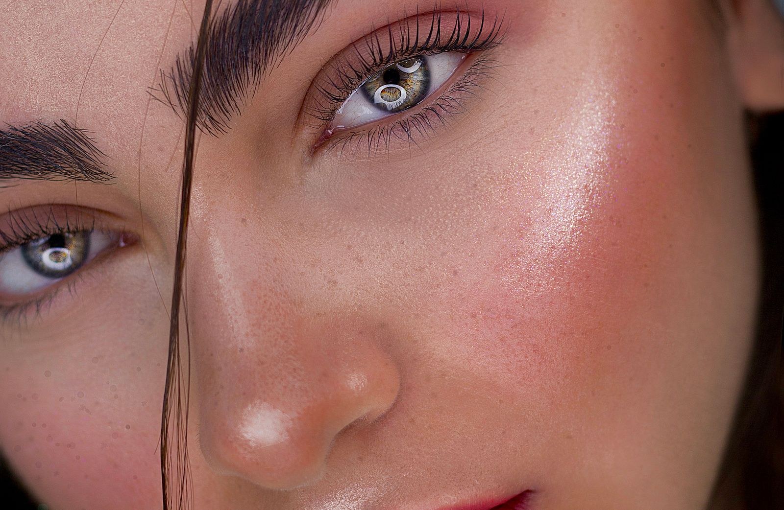 Close-up of photo retouching in progress